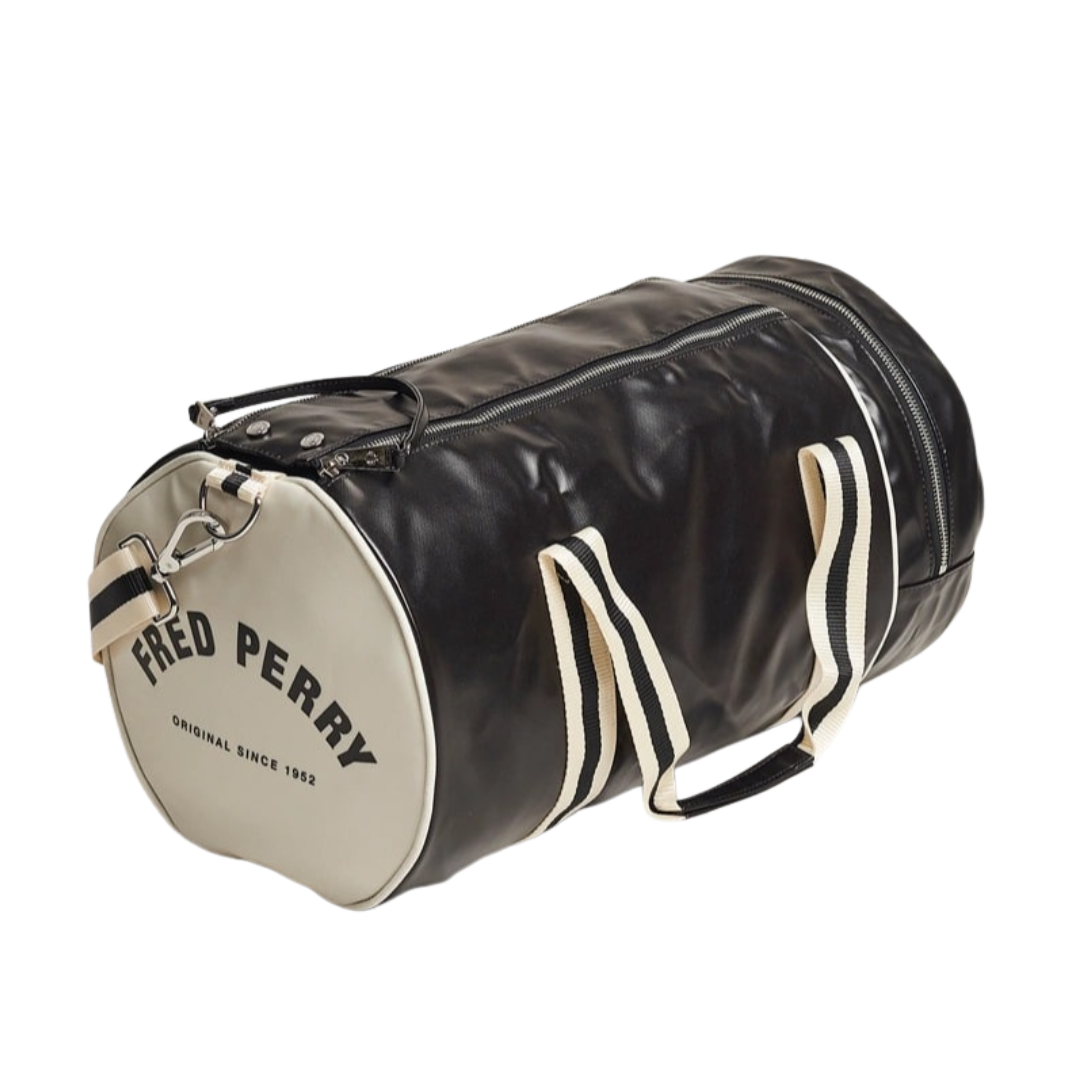 Fred Perry Classic Barrel Bag Black/White