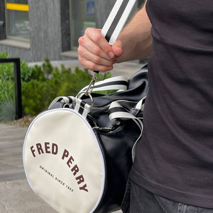 Fred Perry Classic Barrel Bag Black/White