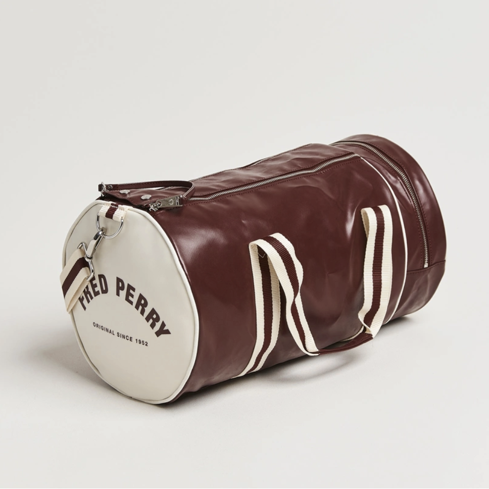 Fred Perry Classic Barrel Bag Oxblood/White