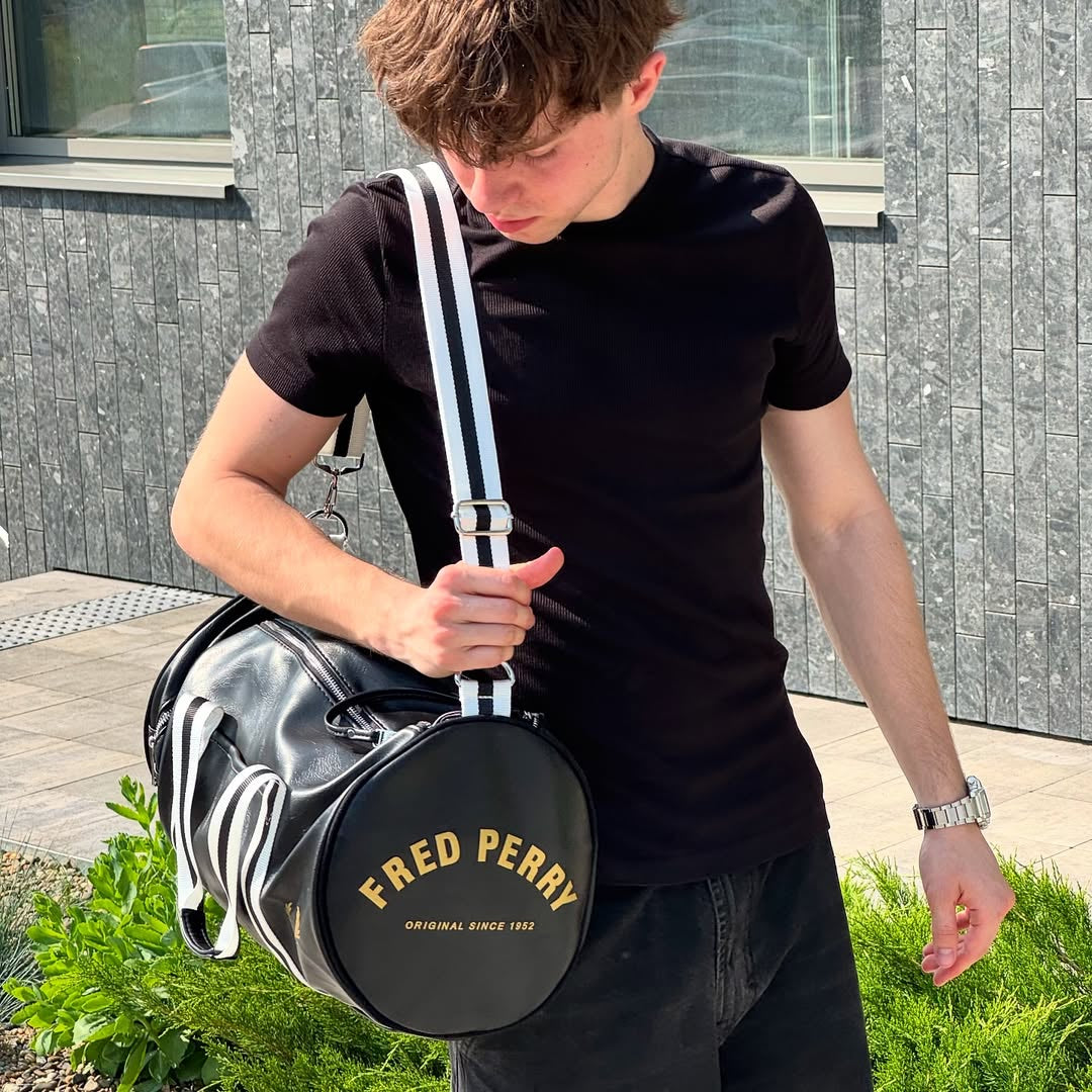 Fred Perry Classic Barrel Bag Black
