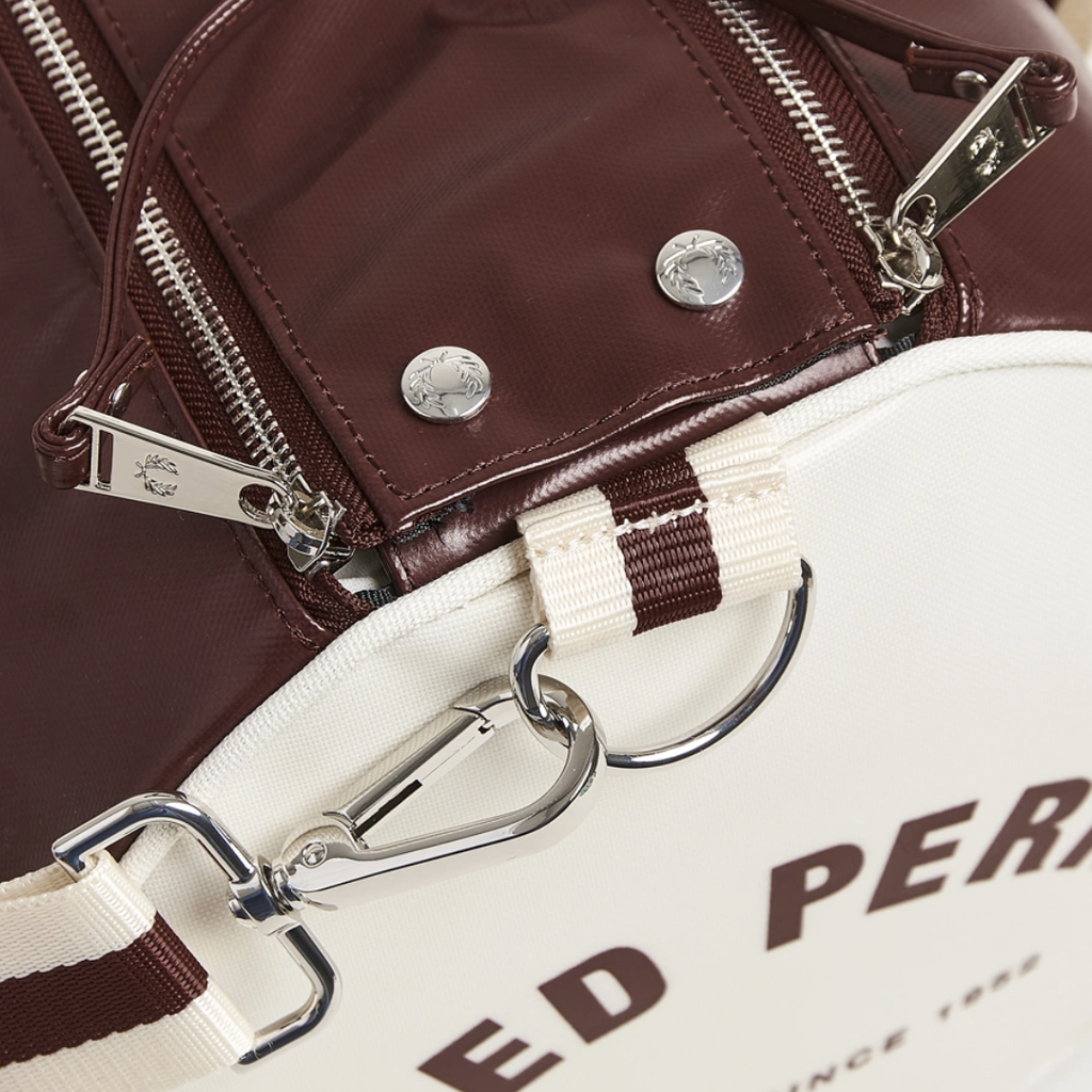 Fred Perry Classic Barrel Bag Oxblood/White