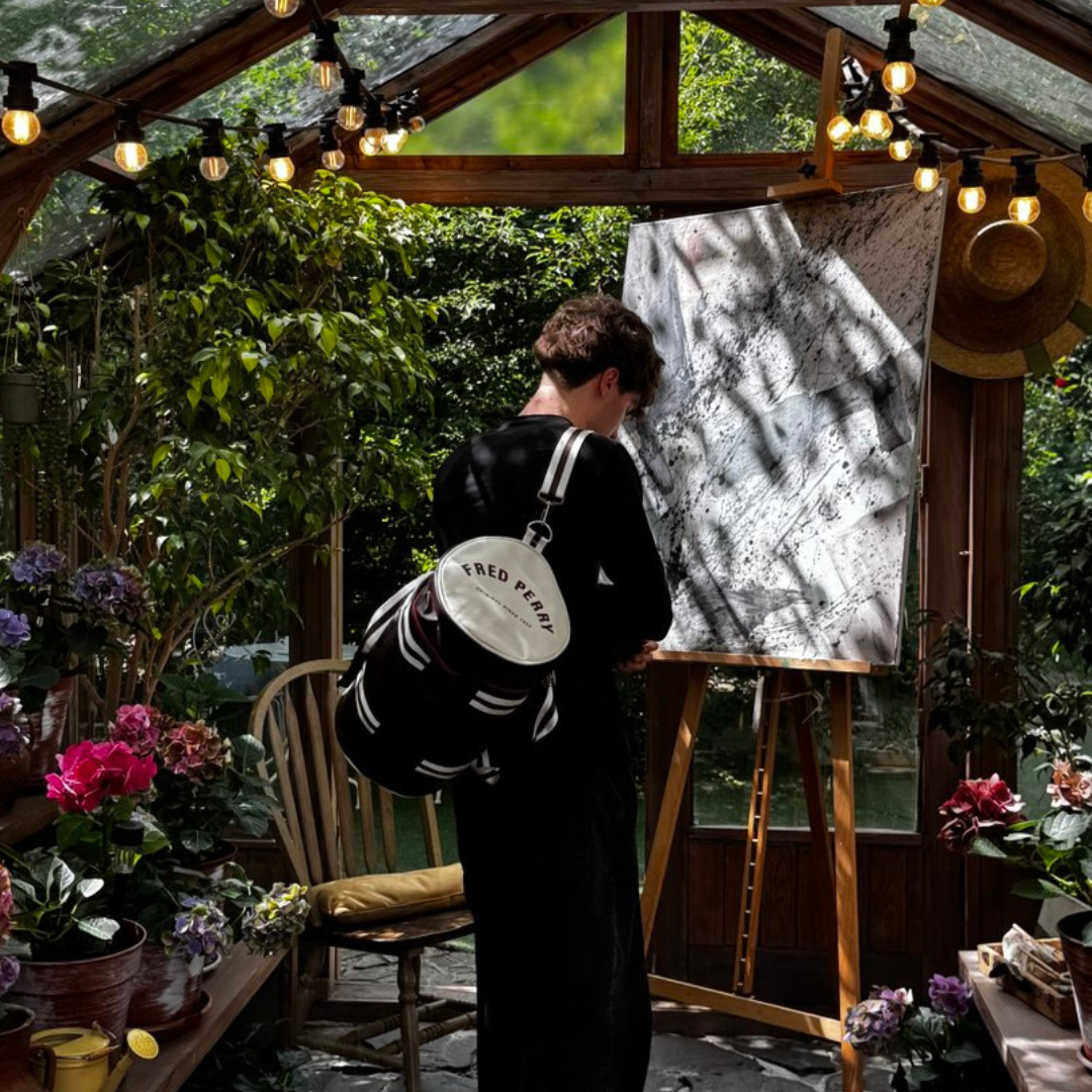 Fred Perry Classic Barrel Bag Oxblood/White